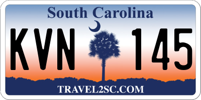 SC license plate KVN145