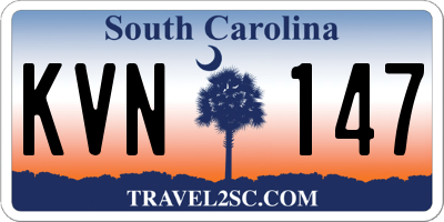 SC license plate KVN147