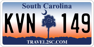 SC license plate KVN149
