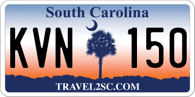 SC license plate KVN150