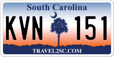SC license plate KVN151
