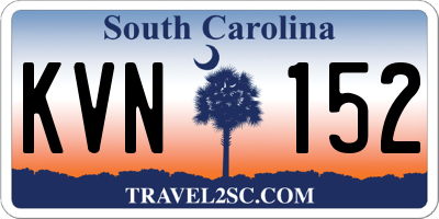 SC license plate KVN152