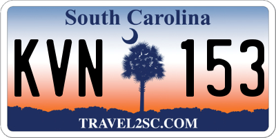 SC license plate KVN153