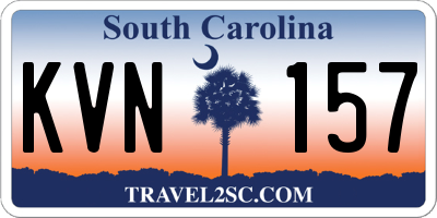 SC license plate KVN157