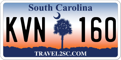 SC license plate KVN160