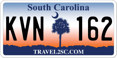 SC license plate KVN162