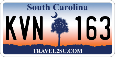SC license plate KVN163