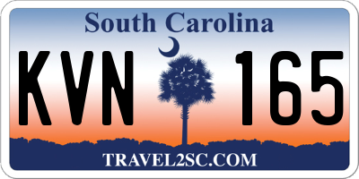 SC license plate KVN165