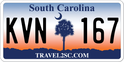 SC license plate KVN167