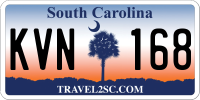 SC license plate KVN168
