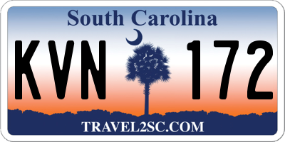 SC license plate KVN172