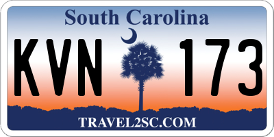 SC license plate KVN173