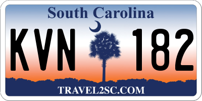 SC license plate KVN182