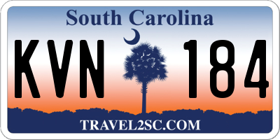 SC license plate KVN184