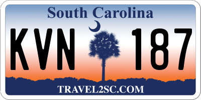 SC license plate KVN187