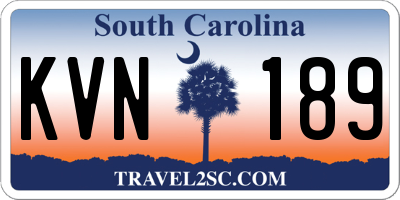 SC license plate KVN189