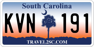 SC license plate KVN191