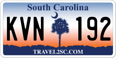 SC license plate KVN192