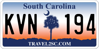 SC license plate KVN194