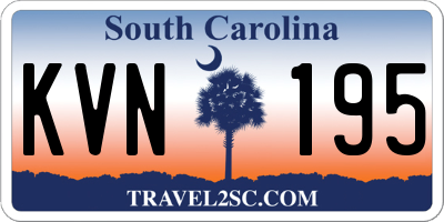 SC license plate KVN195