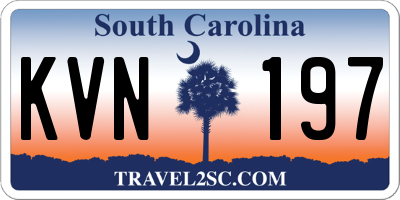 SC license plate KVN197