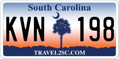 SC license plate KVN198