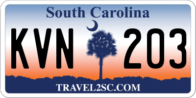 SC license plate KVN203