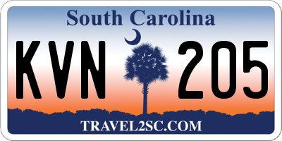 SC license plate KVN205