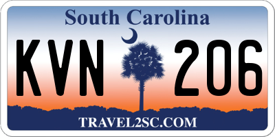 SC license plate KVN206