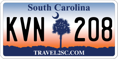 SC license plate KVN208