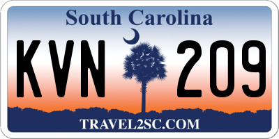 SC license plate KVN209