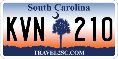 SC license plate KVN210