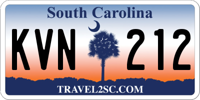 SC license plate KVN212