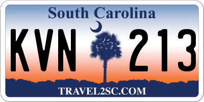 SC license plate KVN213