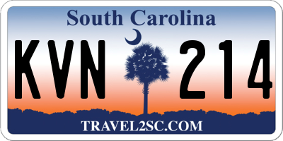 SC license plate KVN214