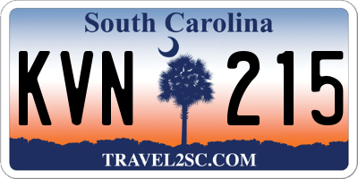 SC license plate KVN215