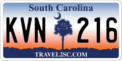 SC license plate KVN216