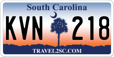SC license plate KVN218