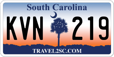 SC license plate KVN219