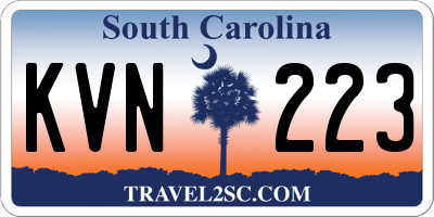 SC license plate KVN223