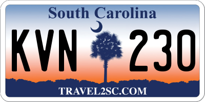 SC license plate KVN230