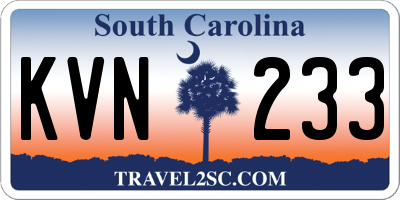 SC license plate KVN233