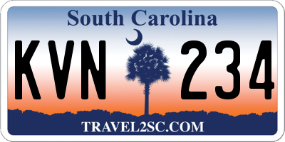 SC license plate KVN234