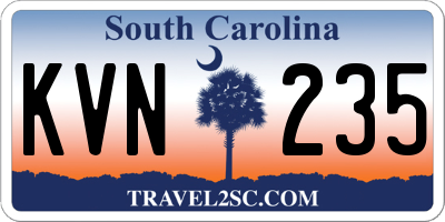 SC license plate KVN235
