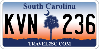 SC license plate KVN236