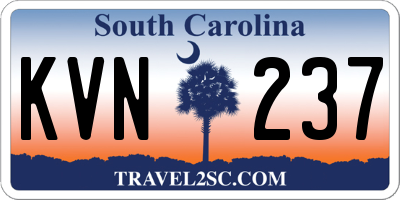 SC license plate KVN237
