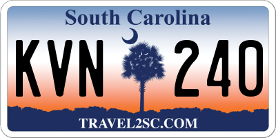 SC license plate KVN240