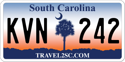 SC license plate KVN242
