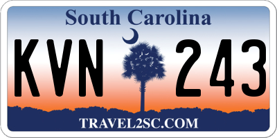SC license plate KVN243