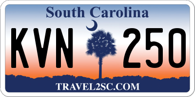 SC license plate KVN250